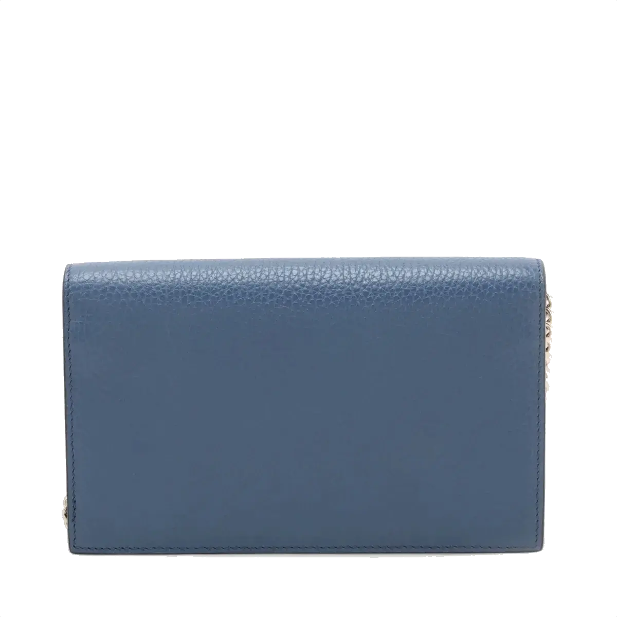 Pre-Loved Interlocking G Wallet on Chain Crossbody Bag Leather with Gold Hardware, Blue