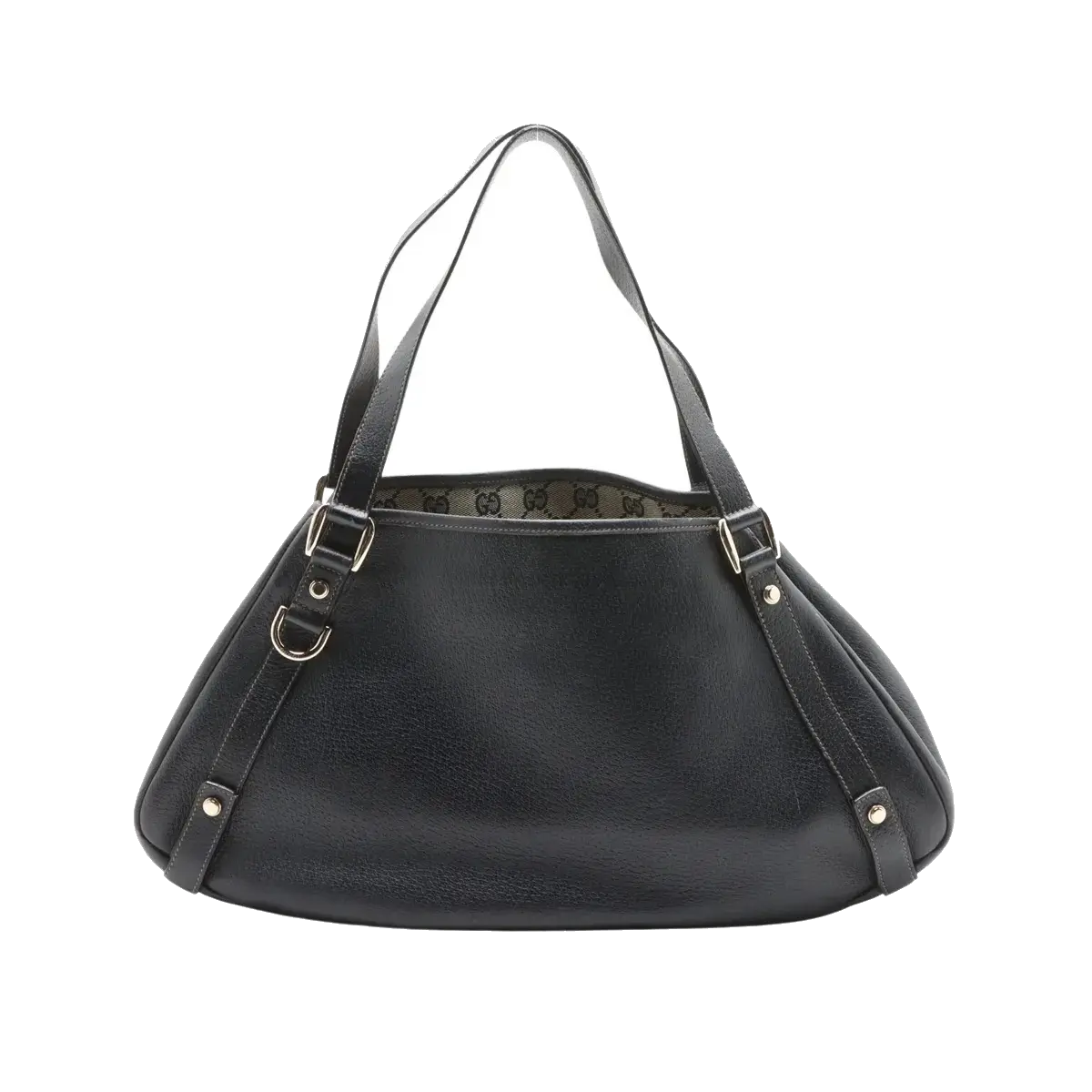 Pre-Loved Abbey D-Ring Tote Leather with Gold Hardware, Black