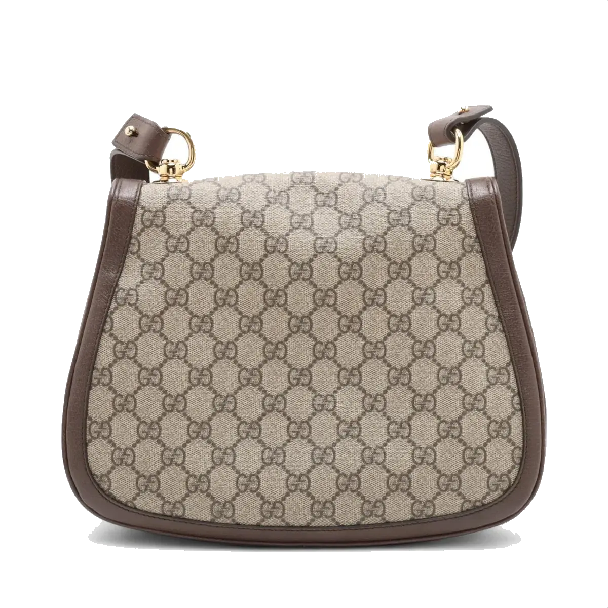 Pre-Loved Blondie Shoulder Bag GG Supreme Coated Canvas with Gold Hardware, Beige/Ebony