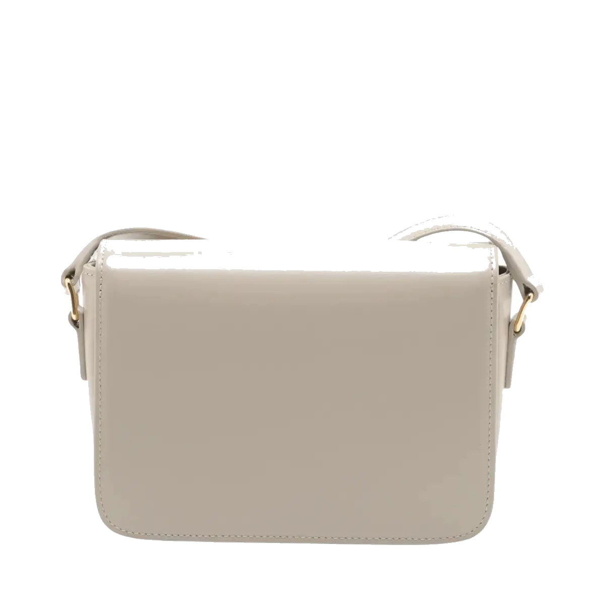 Pre-Loved Triomphe Shoulder Bag Leather Teen with Gold Hardware, Greige