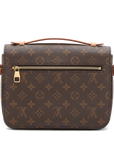Pre-Loved Pochette Métis Crossbody Bag Monogram Coated Canvas with Gold Hardware, Brown