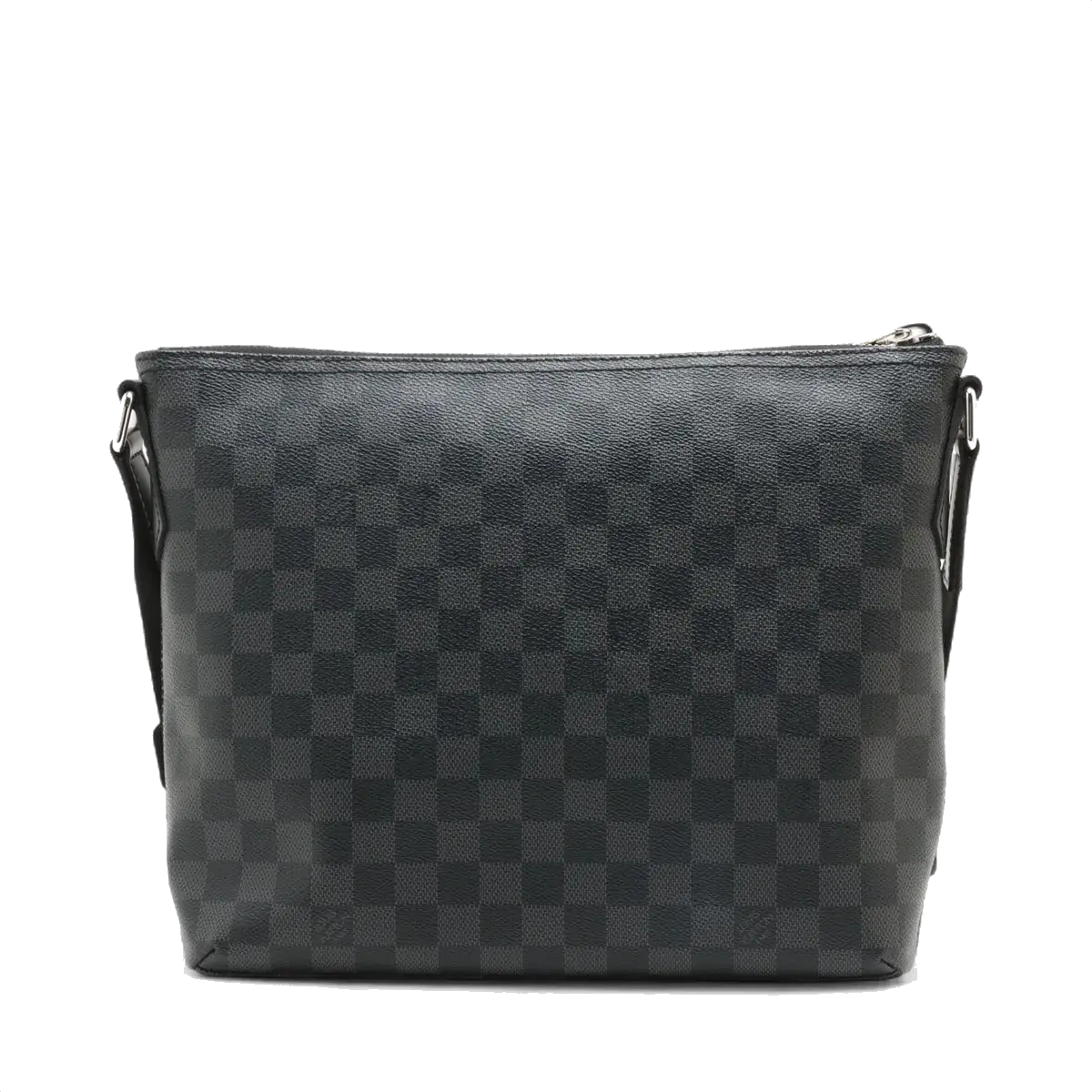 Pre-Loved Mick Crossbody Bag Damier Coated Canvas PM with Silver Hardware, Black / Graphite