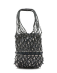 Pre-Loved Oblique Net Tote Tote Oblique Coated Canvas with Gold Hardware, Navy Blue and Beige