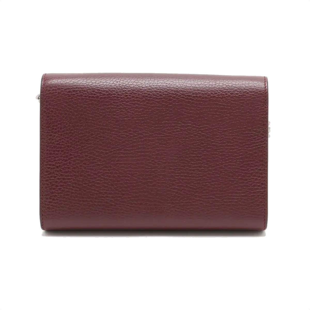 Pre-Loved Dionysus Chain Wallet Crossbody Bag Leather Mini with Aged Silver Hardware, Burgundy