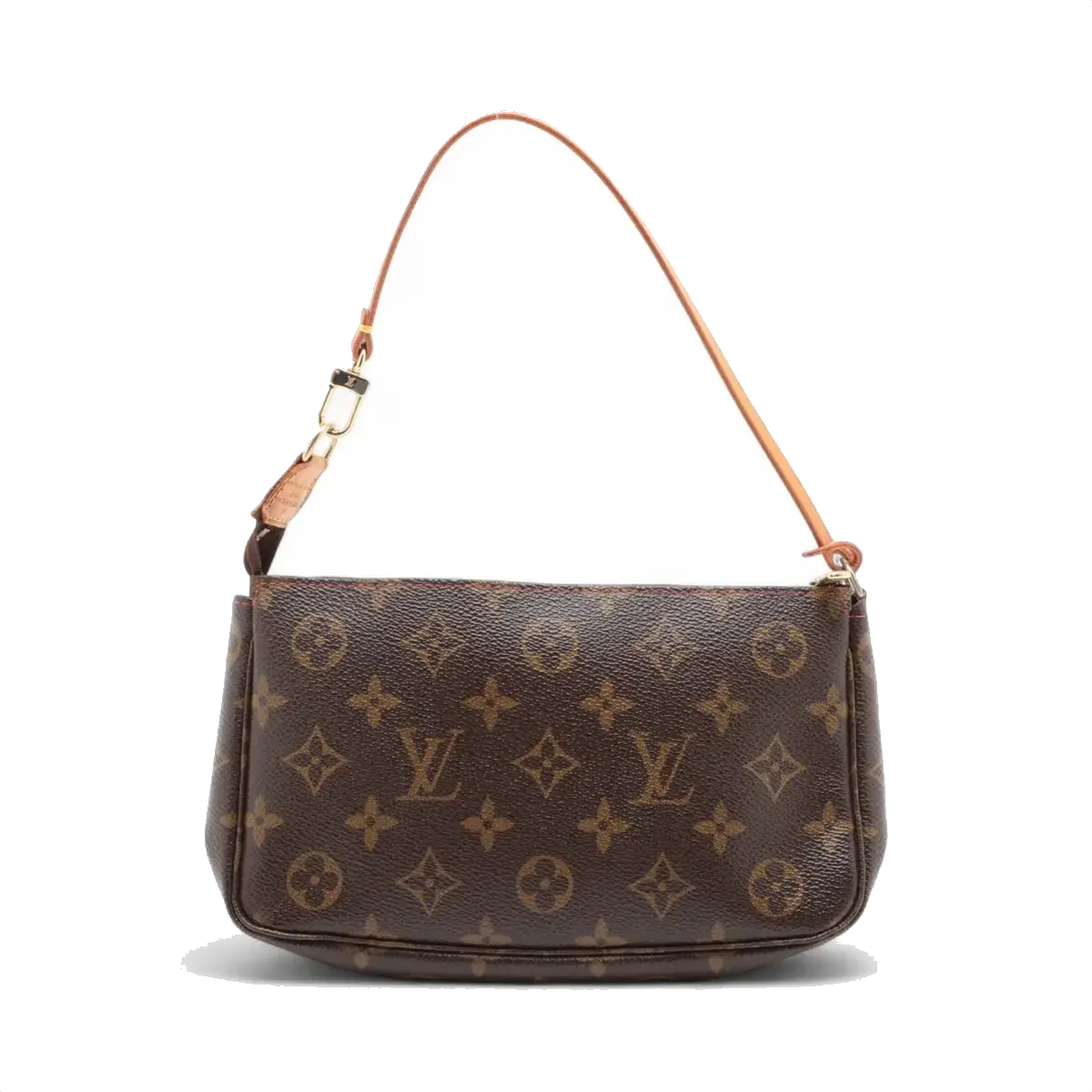 Pre-Loved Pochette Accessoires Cerises Pochette Monogram Coated Canvas with Gold Hardware, Brown