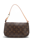 Pre-Loved Pochette Accessoires Cerises Pochette Monogram Coated Canvas with Gold Hardware, Brown