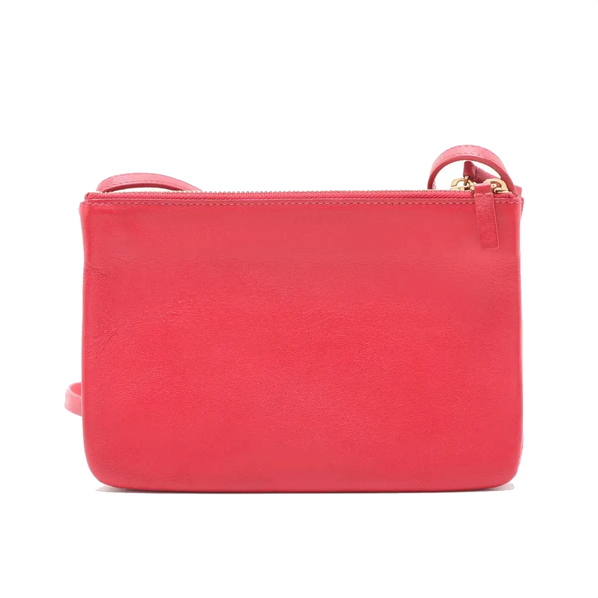 Pre-Loved Trio Crossbody Bag Leather Small with Gold Hardware, Pink