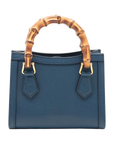 Pre-Loved Diana Bamboo Tote Leather Mini with Gold Hardware, Blue