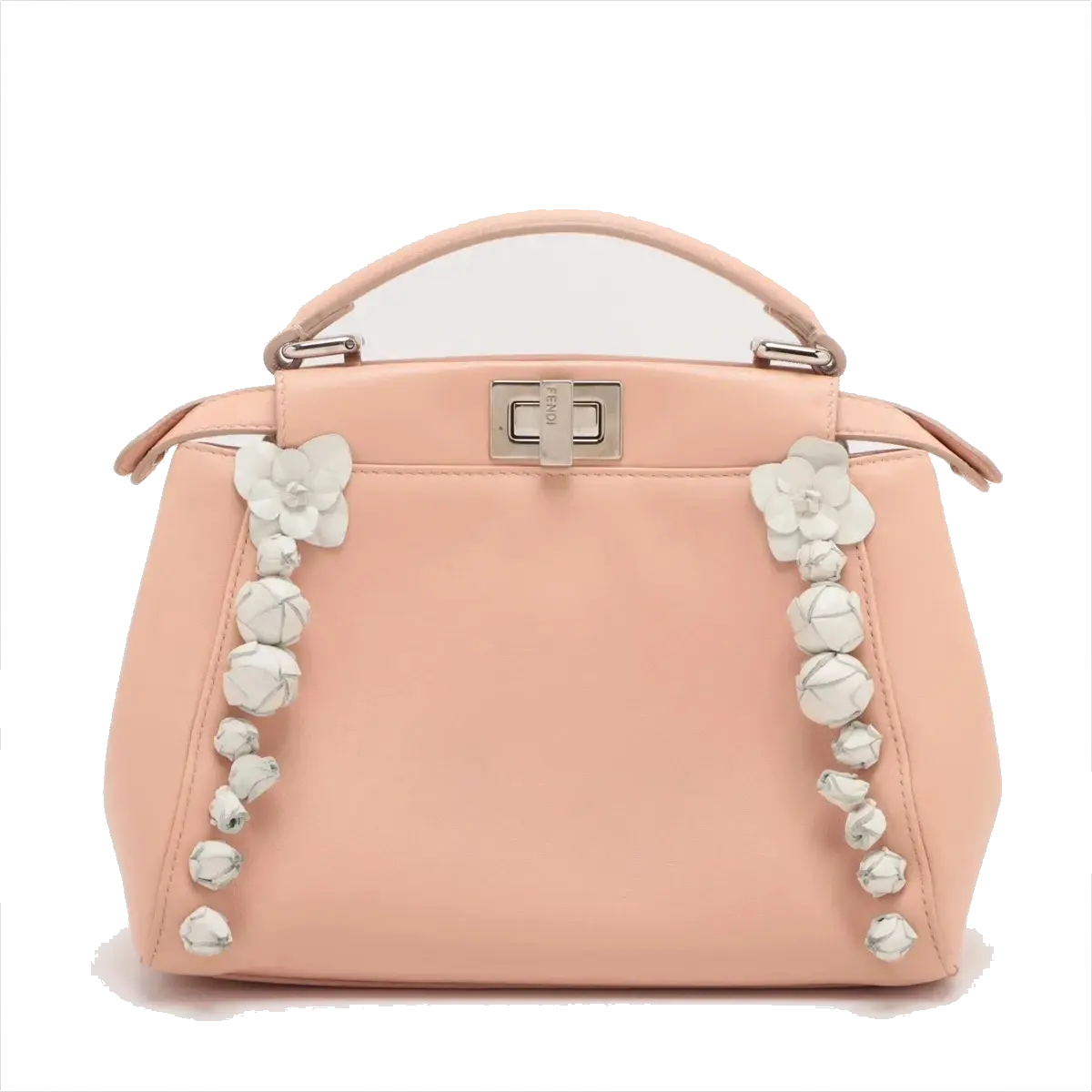 Pre-Loved Peekaboo Handbag Leather Mini with Silver Hardware, Pink