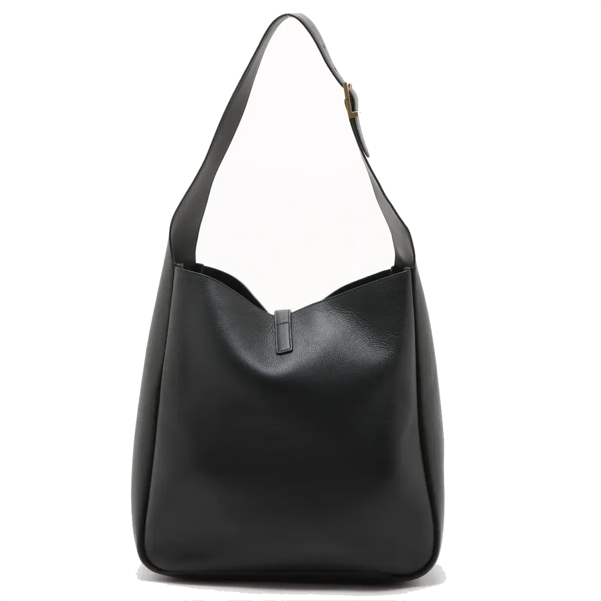 Pre-Loved Le 5 à 7 Supple Hobo Shoulder Bag Leather with Gold Hardware, Black