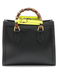 Pre-Loved Diana Bamboo Tote Leather Small with Gold Hardware, Black