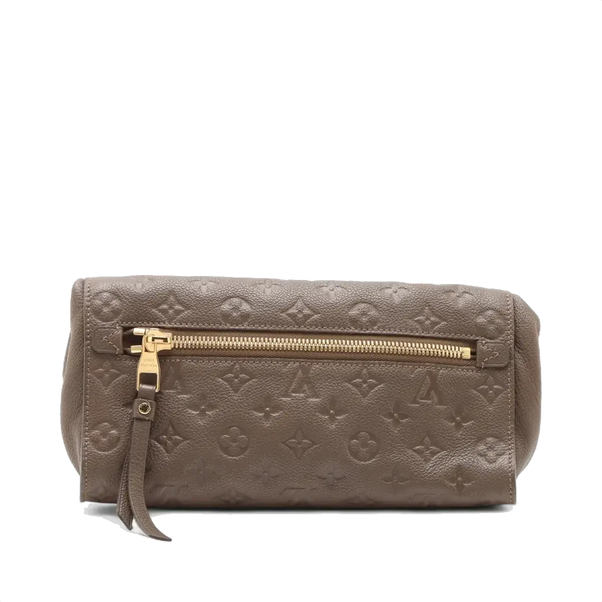 Pre-Loved Petillante Clutch Monogram Leather with Gold Hardware, Taupe