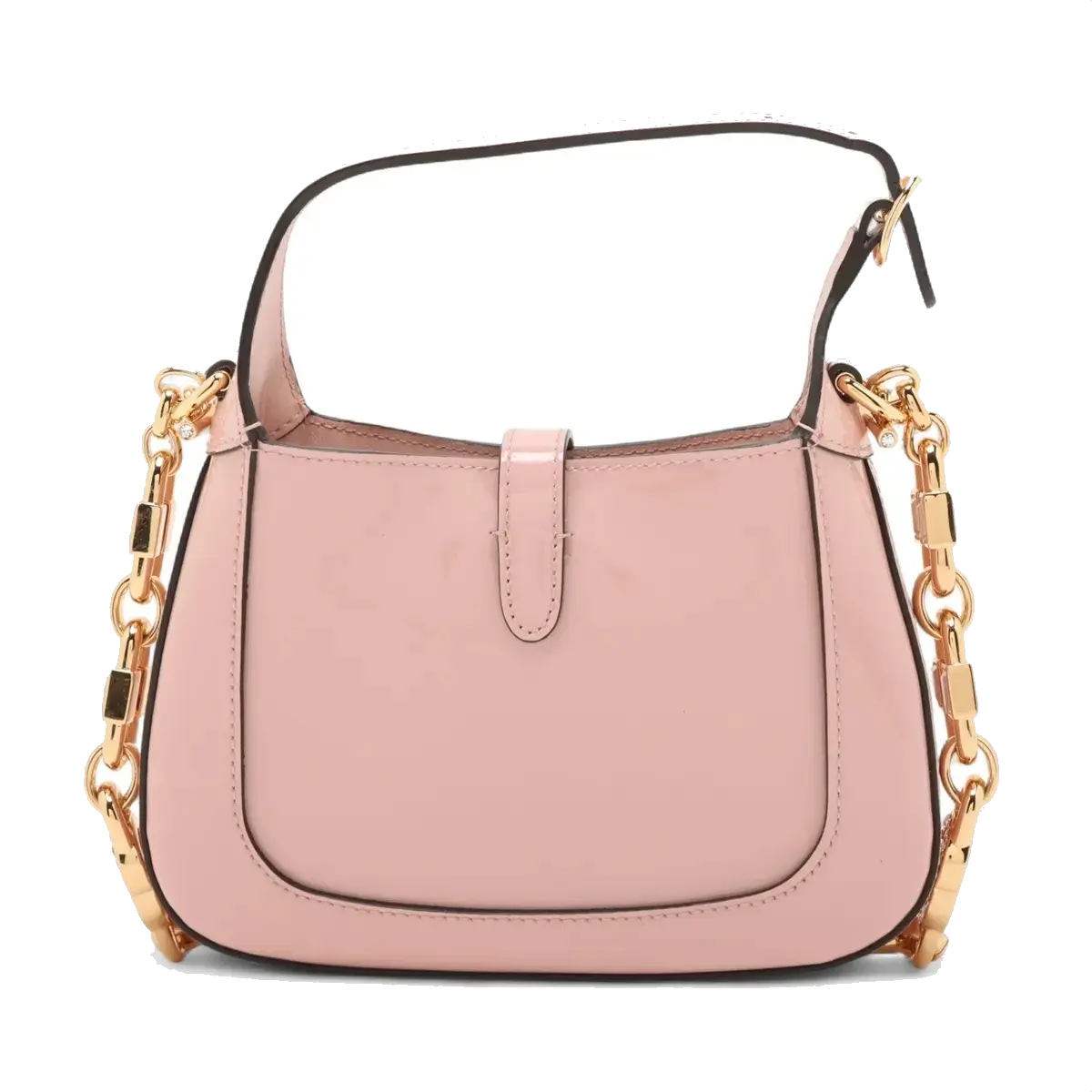 Pre-Loved Jackie 1961 Shoulder Bag Patent Leather Mini with Gold Hardware, Pink