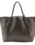 Pre-Loved Saint Louis Tote Goyardine Coated Canvas GM with Black Hardware, Black