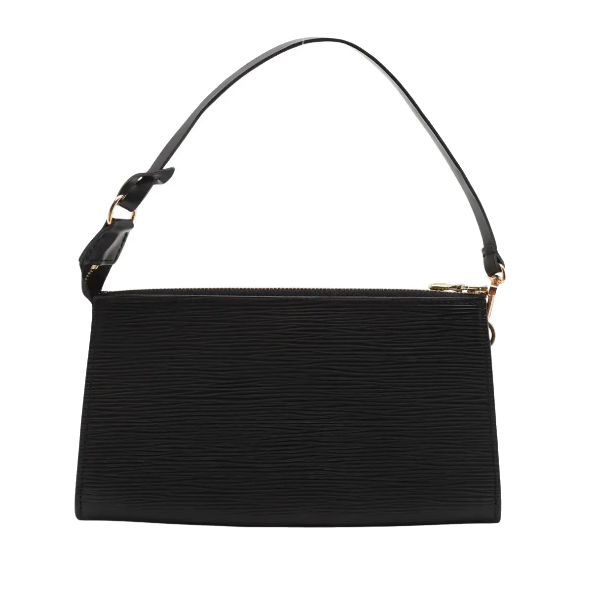 Pre-Loved Pochette Accessoires Pochette Leather with Gold Hardware, Black