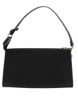 Pre-Loved Pochette Accessoires Pochette Leather with Gold Hardware, Black