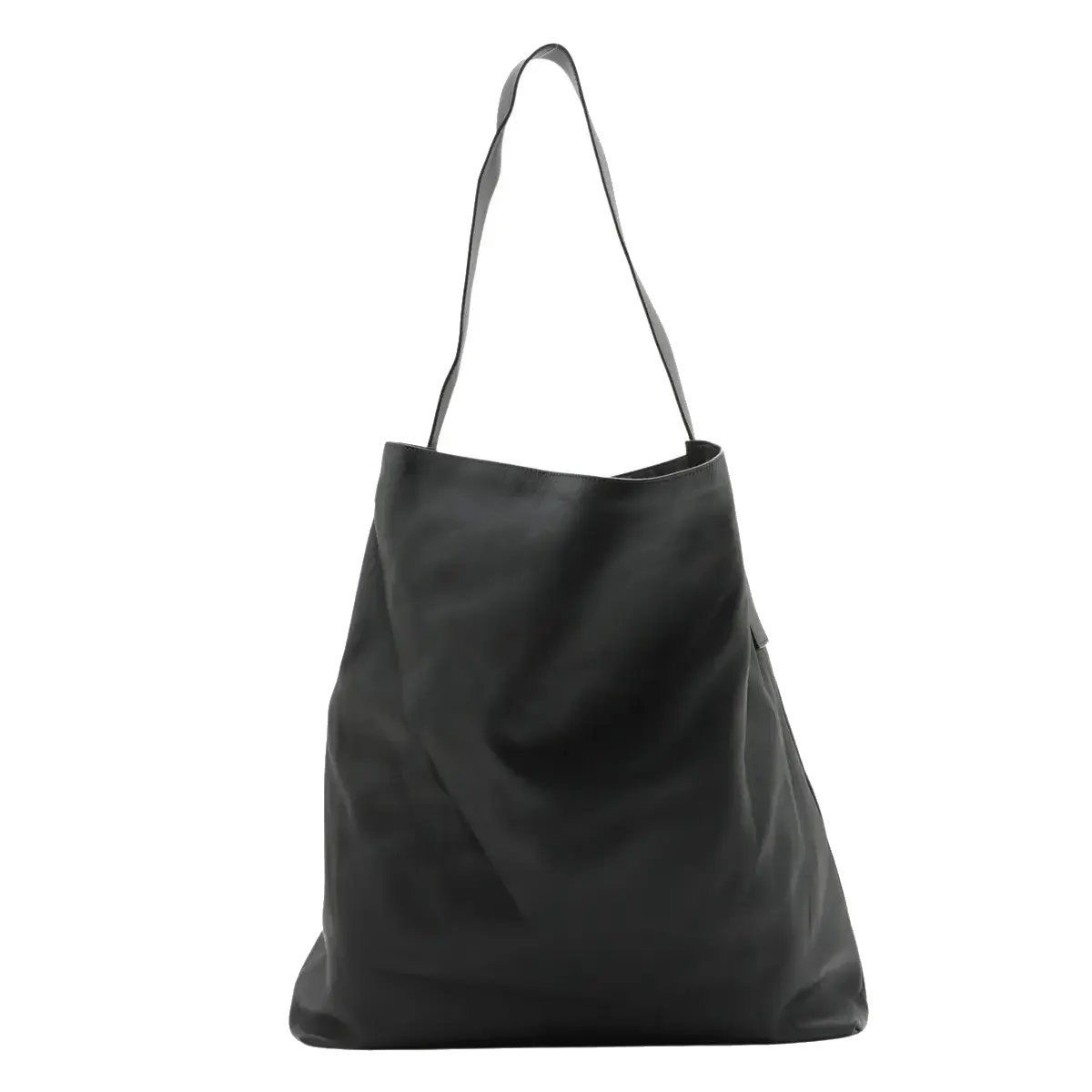 Pre-Loved Nappa Leather Hobo Shoulder Bag Leather with Gold Hardware, Black