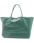 Pre-Loved Saint Louis Tote Goyardine Chevron Coated Canvas GM, Green