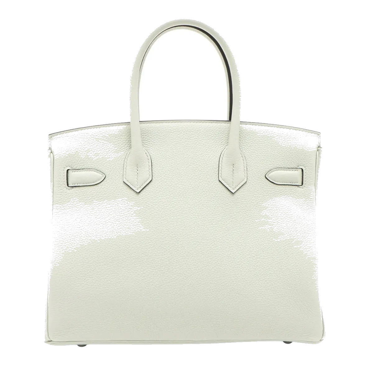Pre-Loved Birkin Handbag Leather 30 with Palladium Hardware, Vert Fizz