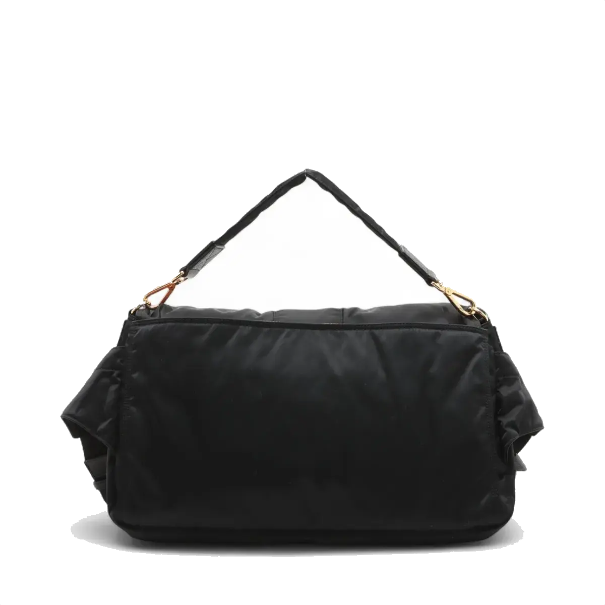 Pre-Loved Mamma Baguette (Fendi x Porter) Shoulder Bag Nylon Large with Gold Hardware, Black