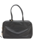 Pre-Loved Bowling Bag Handbag Leather with Gold Hardware, Black