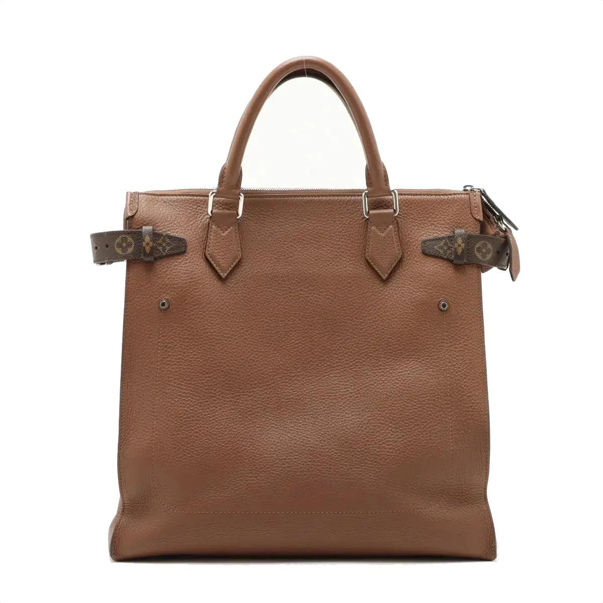Pre-Loved Tote Tote Leather with Silver Hardware, Brown