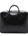 Pre-Loved GG Embossed Briefcase Leather with Silver Hardware, Black