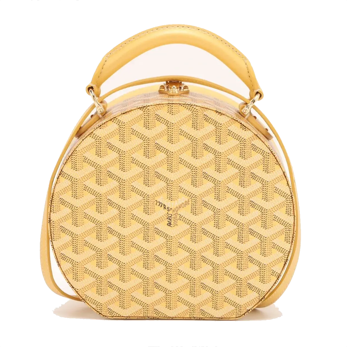 Pre-Loved Petite Boite Chapeau Handbag Goyardine Coated Canvas Mini with Gold Hardware, Yellow