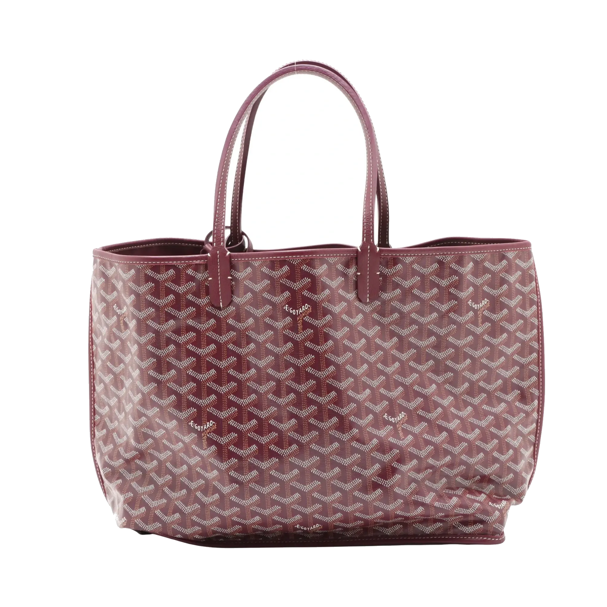 Pre-Loved Saint Louis Tote Goyardine Coated Canvas PM with Silver Hardware, Burgundy