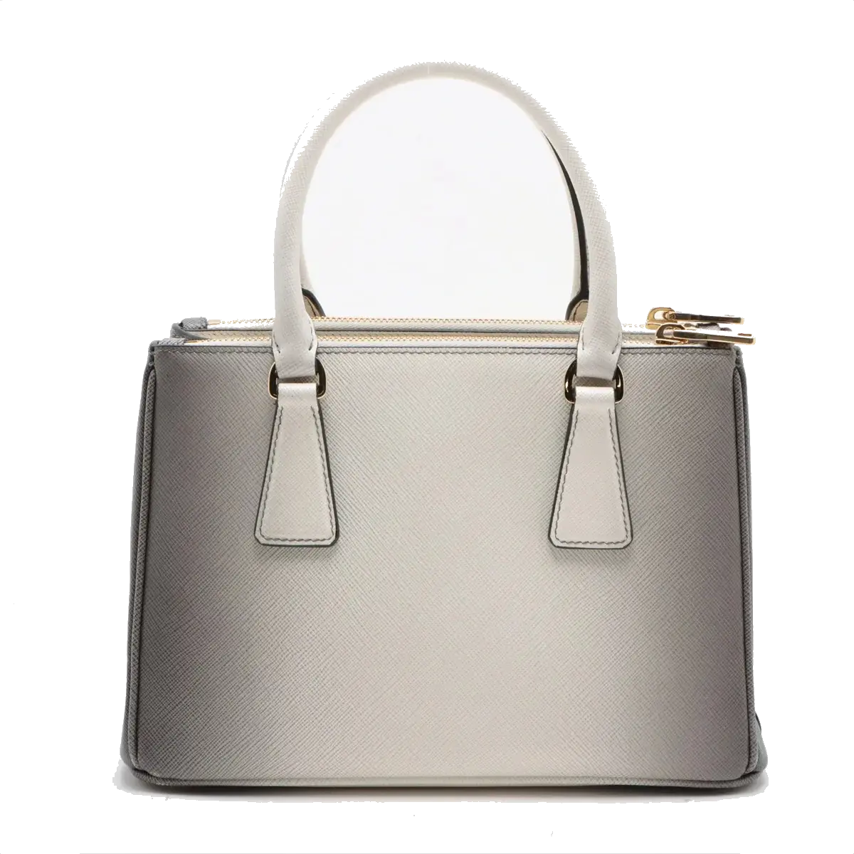 Pre-Loved Galleria Handbag Leather Small with Gold Hardware, Gradient Grey/White