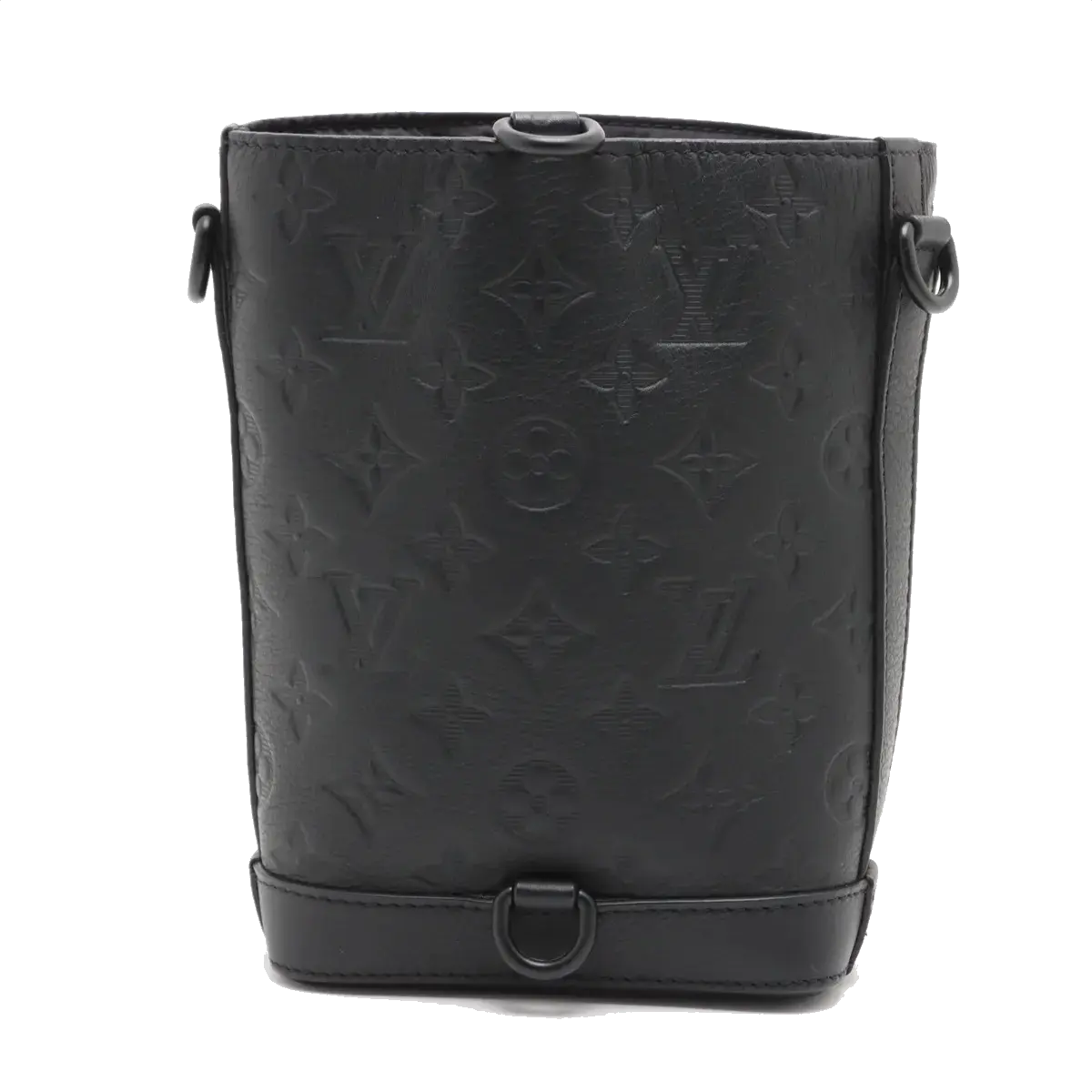 Pre-Loved Chiltern Bucket Crossbody Bag Monogram Leather Nano with Black Hardware, Black