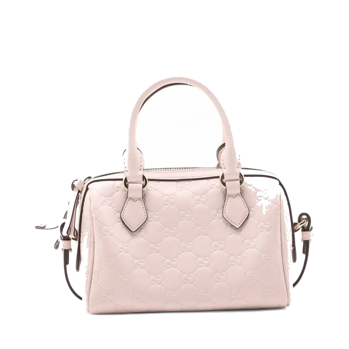 Pre-Loved Boston Bag Handbag Guccissima Leather Mini with Gold Hardware, Light Pink