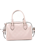 Pre-Loved Boston Bag Handbag Guccissima Leather Mini with Gold Hardware, Light Pink