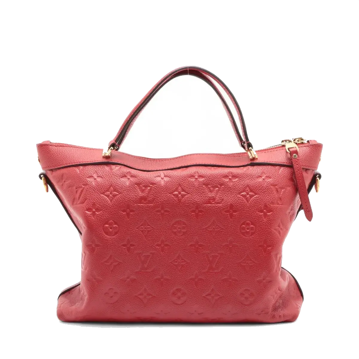 Pre-Loved Mazarine Handbag Monogram Leather MM with Gold Hardware, Red
