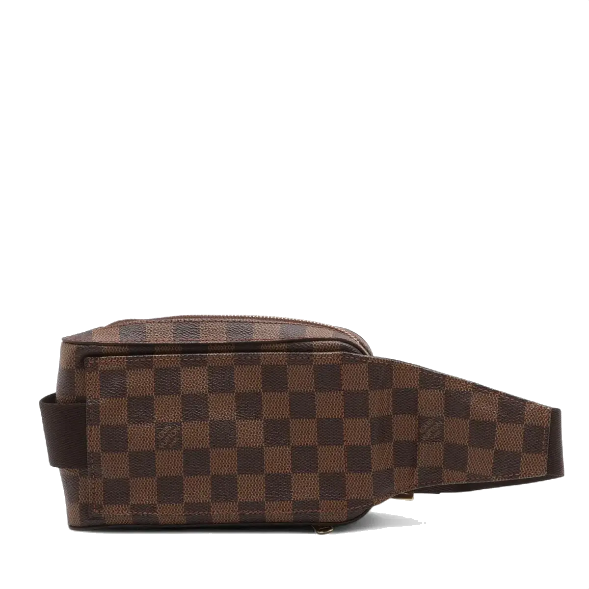 Pre-Loved Geronimos Crossbody Bag Damier Coated Canvas with Gold Hardware, Brown