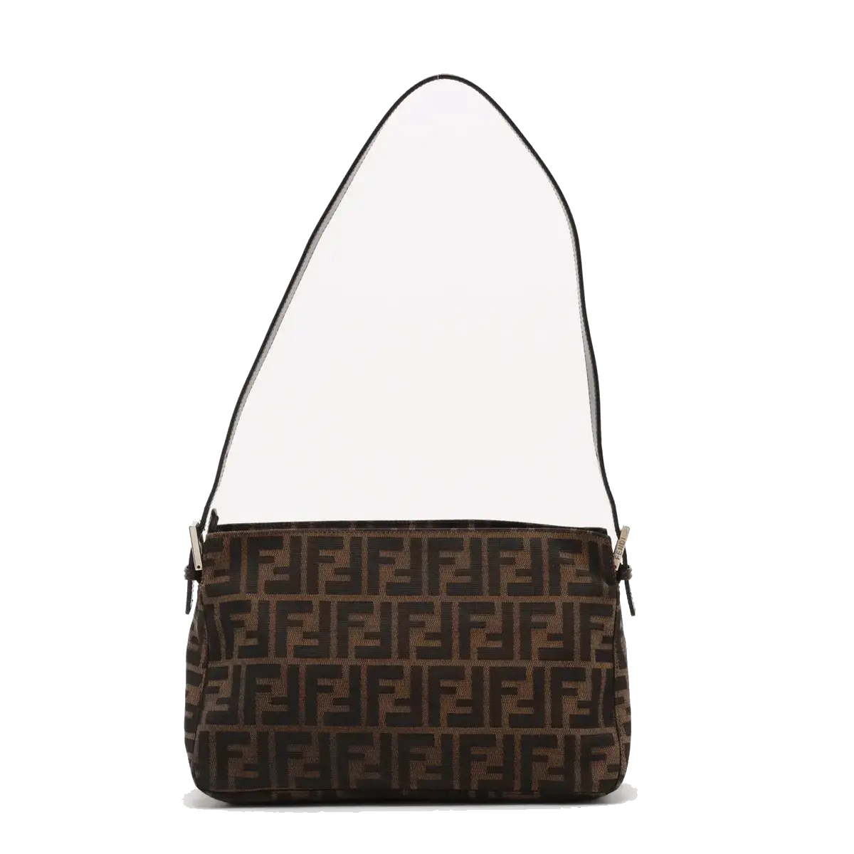 Pre-Loved Mamma Baguette Shoulder Bag Zucca Coated Canvas with Silver Hardware, Brown