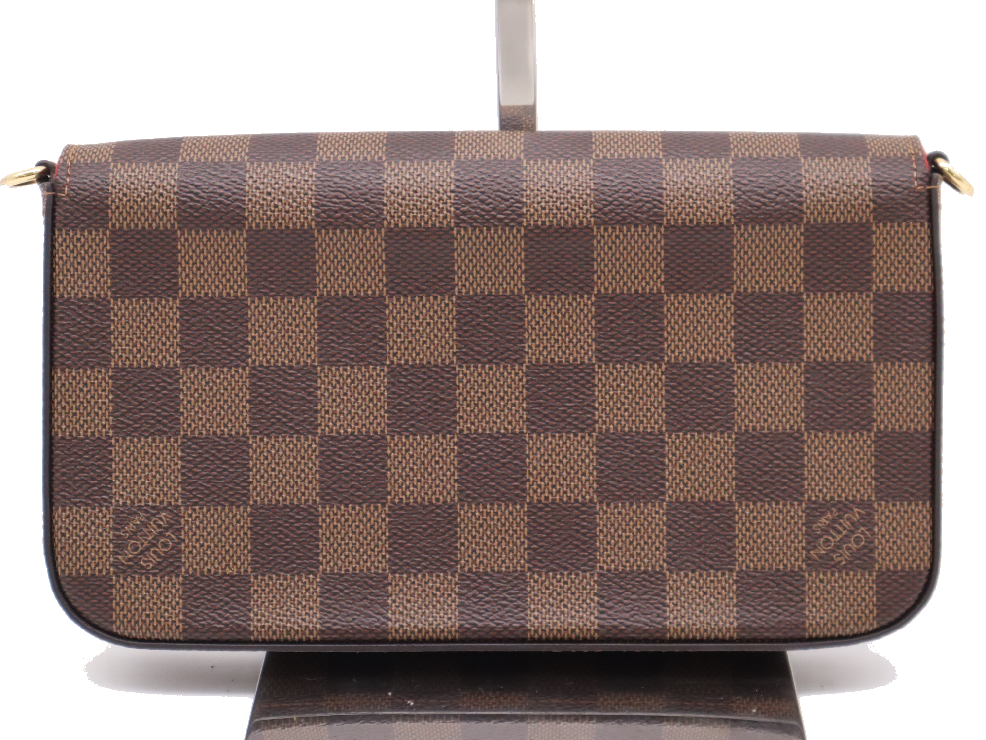 Pre-Loved Félicie Pochette Damier Canvas Coated with Gold Hardware, Brown