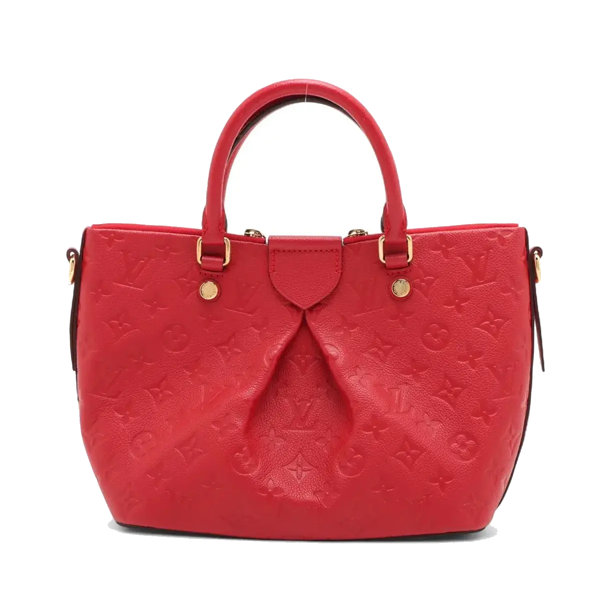 Pre-Loved Mazarine Tote Monogram Leather PM with Gold Hardware, Red