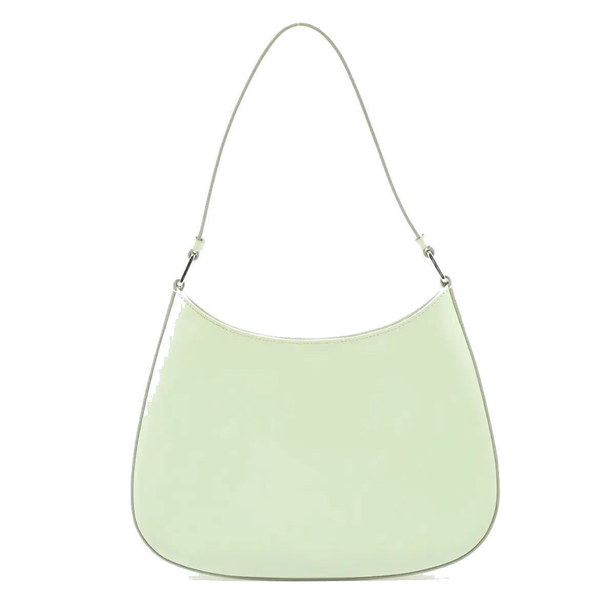 Pre-Loved Cleo Shoulder Bag Leather Small with Silver Hardware, Light Green
