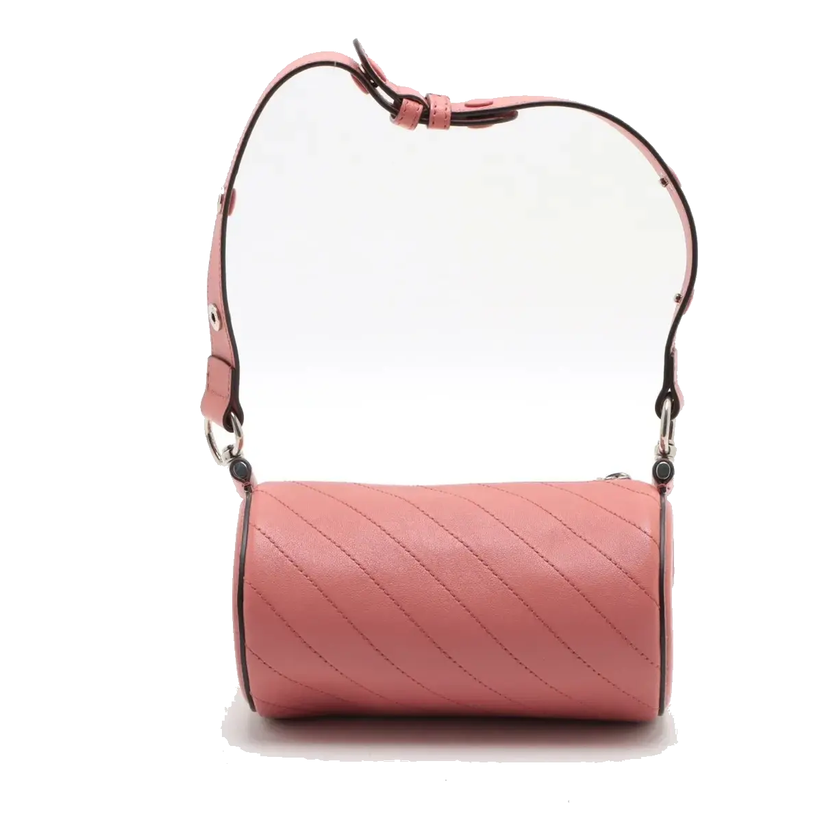 Pre-Loved Blondie Mini Barrel Shoulder Bag Leather Mini with Silver Hardware, Pink