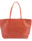 Pre-Loved Artois Tote Goyardine Chevron Coated Canvas PM with Silver Hardware, Orange