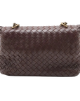 Pre-Loved Olimpia Crossbody Bag Intrecciato Leather Baby with Aged Gold Hardware, Burgundy