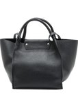 Pre-Loved Big Bag Tote Leather Small with Silver Hardware, Black