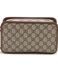 Pre-Loved GG Retro Interlocking G Camera Bag Crossbody Bag GG Supreme Coated Canvas Mini with Gold Hardware, Beige and Ebony