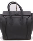 Pre-Loved Luggage Tote Leather Mini with Silver Hardware, Black