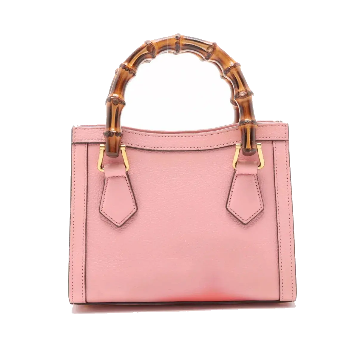 Pre-Loved Diana Bamboo Tote Leather Mini with Gold Hardware, Pink