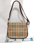 Pre-Loved Saddle Crossbody Crossbody Bag Haymarket Check Coated Canvas Small with Gold Hardware, Beige