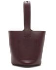 Pre-Loved Pebble Bucket Bag Bucket Bag Leather Mini with Gold Hardware, Burgundy