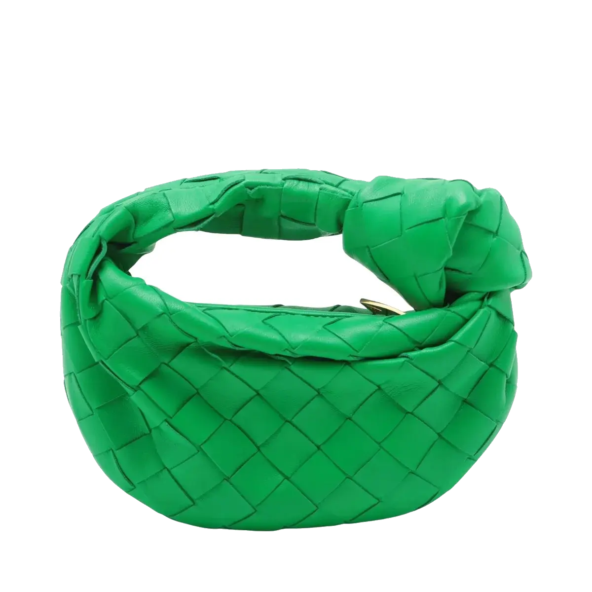 Pre-Loved Jodie Handbag Intrecciato Leather Mini with Gold Hardware, Green