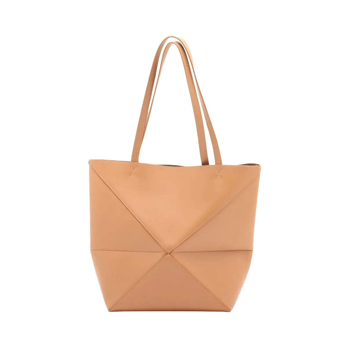 Pre-Loved Puzzle Fold Tote Leather, Tan
